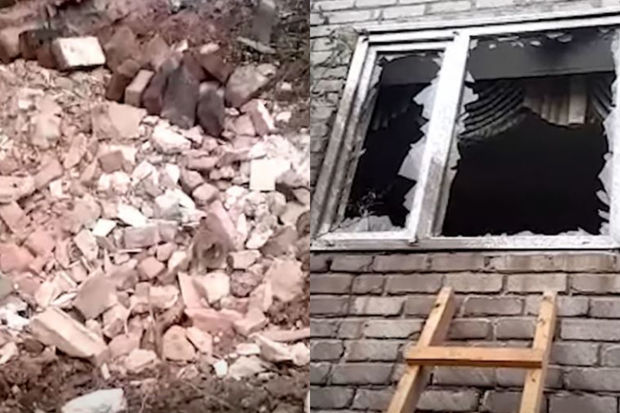 Donbasda azərbaycanlıların evi vuruldu - VİDEO