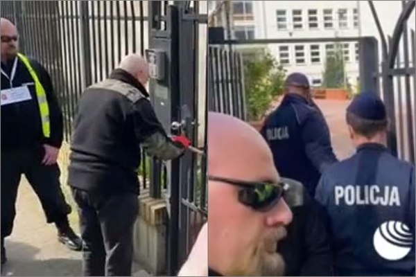 Polşada polis Rusiya səfirliyinin nəzdindəki məktəbin qapısını sındırdı
