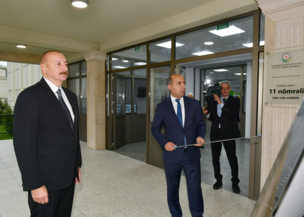 Prezident Xırdalanda məktəb açılışında - FOTOLAR (YENİLƏNİB)